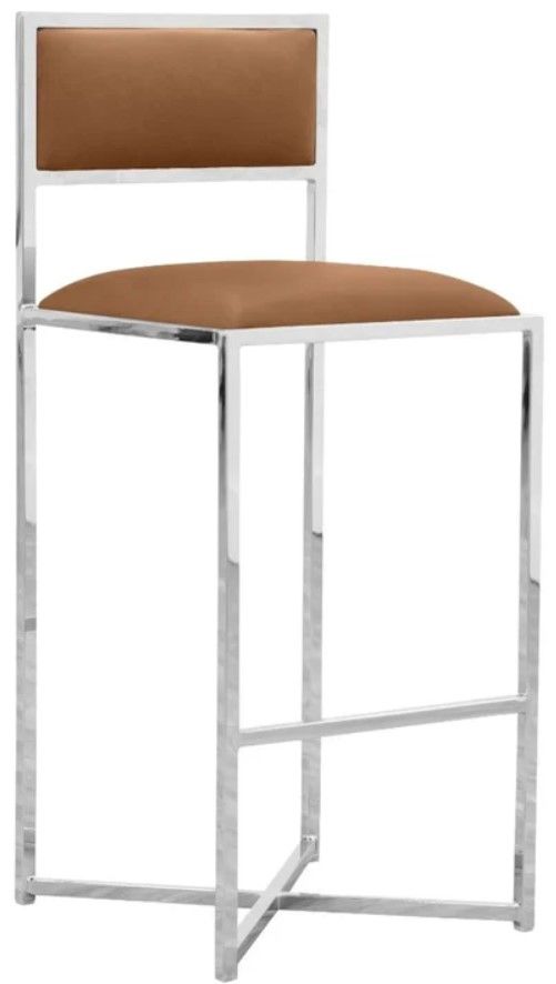 Modus Furniture Amalfi Chrome/Cognac X-Base Bar Stool-0