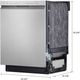 LG 24" PrintProof™ Stainless Steel Front Control Built-In Dishwasher with Quadwash™-2