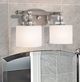 YHD Mitchell Peak Satin Steel/White Dove 2-Light Vanity Lighting-1