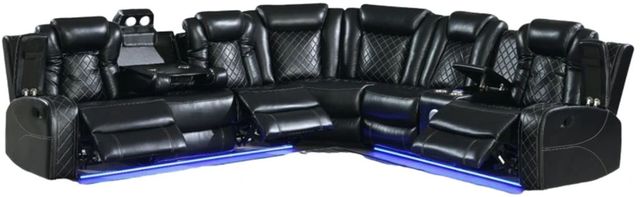 New Classic® Home Furnishings Orion II 3-Piece Black Manual Reclining L-Shape Sectional-0