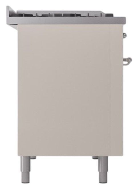 Ilve® Nostalgie II Noblesse 48'' Antique White Pro Style Dual Fuel Range with Chrome Trim-2