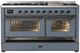 Ilve® Majestic III 60" Blue Gray Pro Style Dual Fuel Liquid Propane Range with Triple Glass Door and Burnished Trim-5
