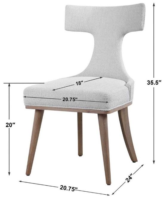Uttermost® Klismos Oak/Off-White Side Chair-2