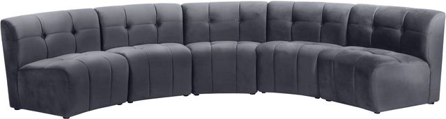 Meridian Furniture Limitless 5-Piece Grey Velvet Modular Sectional-0