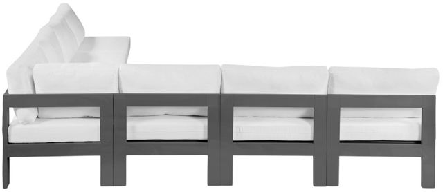 Meridian Furniture Nizuc 7-Piece Dark Gray/White Aluminum/Fabric Outdoor Patio Modular Sectional-3