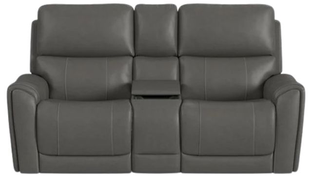 Flexsteel® Carter Smoke Power Reclining Loveseat with Console-3