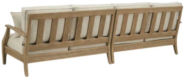Signature Design by Ashley® Clare View 2-Piece Beige/Teak Fabric/Wooden Outdoor Sectional-1