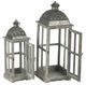 A & B Home 2-Piece Gray Urban Scape Traditional Lantern Set-2