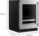 KitchenAid® 24" 4.8 Cu. Ft. Black and Stainless Steel Undercounter Beverage Centre-4