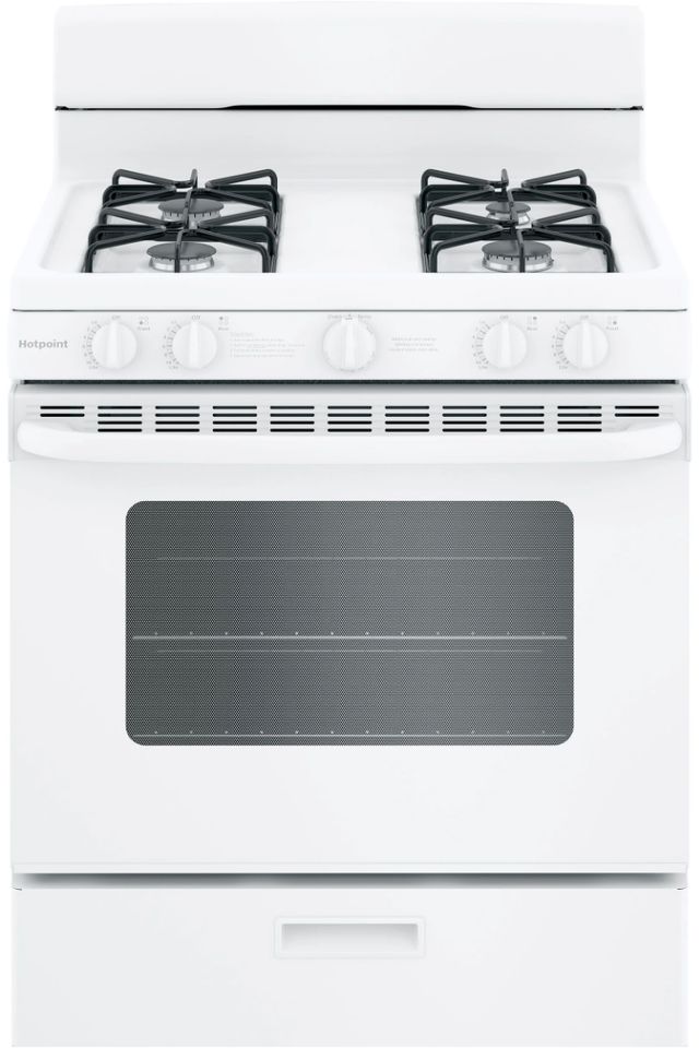 Hotpoint® 30" White Freestanding Gas Range-0