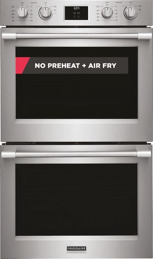 Front view of the Frigidaire Professional® 30" Smudge-Proof® Stainless Steel Double Electric Wall Oven