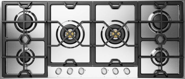Ilve® Panoramagic 48'' Stainless Steel Natural Gas Gas Cooktop with Satin Trim-1