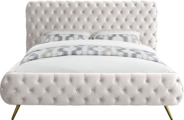 Meridian Furniture Delano Cream King Upholstered Panel Bed-1