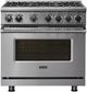 Viking® 7 Series 36" Stainless Steel Pro Style Gas Range-0