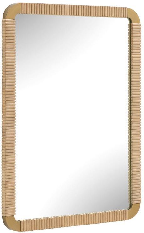 Uttermost® Heinrich Antique Brass Wood Mirror-2