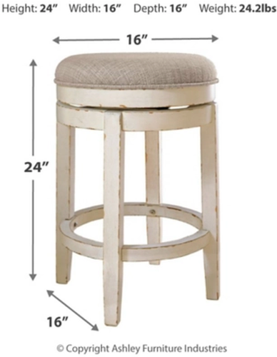 Signature Design by Ashley® Realyn Chipped White Counter Stool-1