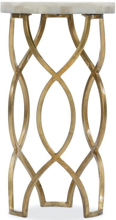 Hooker® Furniture Melange® Corrina White Onyx Top Martini Table with Gold Leaf Base-0