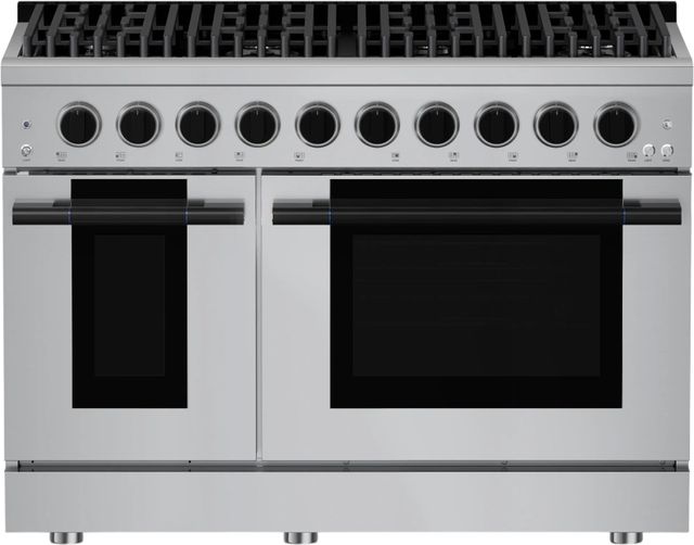 Hauslane HausPro 48" Stainless Steel Pro-Style Gas Range with Matte Black Knobs-0