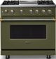 Viking® 5 Series 36" Martini Pro Style Dual Fuel (LP) Range with Brushed Brass Trim-0