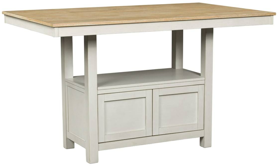 Signature Design by Ashley® Purlaney Natural Counter Dining Table with Antique White Base