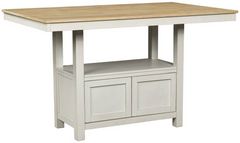 Signature Design by Ashley® Purlaney Natural Counter Dining Table with Antique White Base