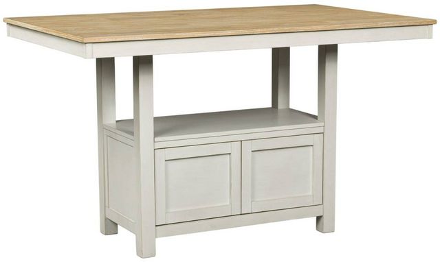 Signature Design by Ashley® Purlaney Natural Counter Dining Table with Antique White Base