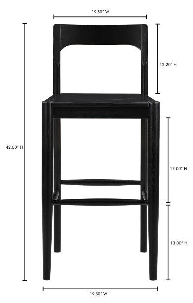 Moe's Home Collection Owing Black Barstool-5