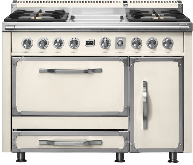 Viking® Tuscany 48" Pure White Pro Style Dual Fuel Range with Griddle-0