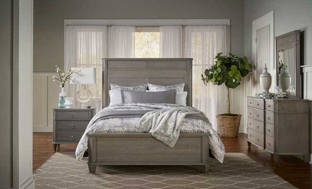 Urban Collections by Yutzy Woodworking Montour Metropolis Gray/White Oak Queen Panel Bed-1