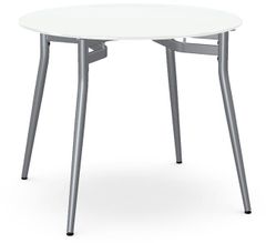 Amisco Customizable  Alys 30" White Glass Round Table with a 36" Diameter Top 