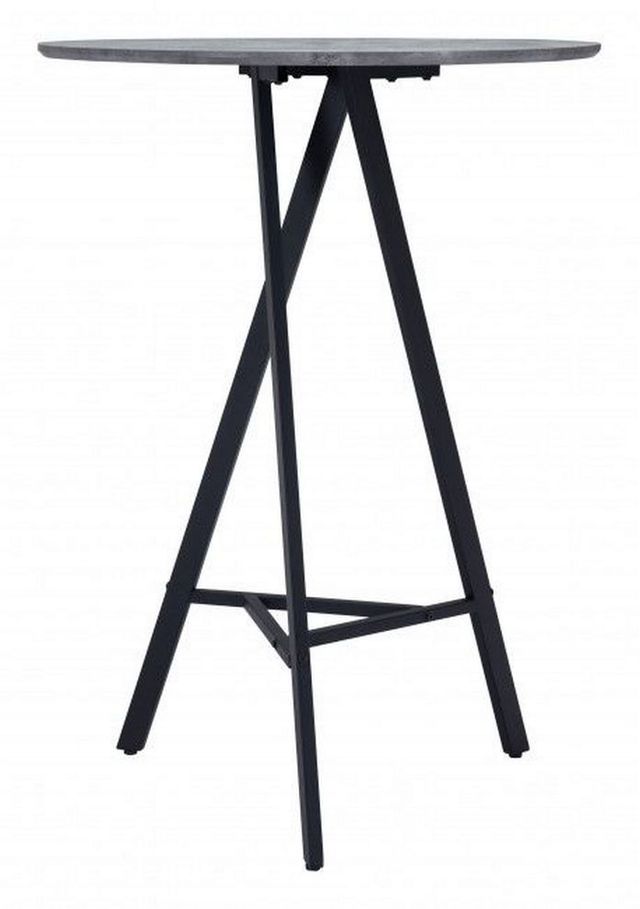 Zuo® Modern Metz Gray Bar Table with Black Metal Legs-2