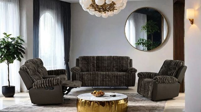Furniture of America® Dionysus Brown Manual Reclining Loveseat-1