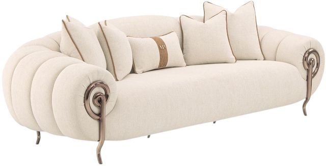 Michael Amini® Cloche Latte Dark Bronze Mansion Sofa-0