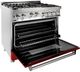 ZLINE 36" Stainless Steel/Red Gloss Pro Style Gas Range-3