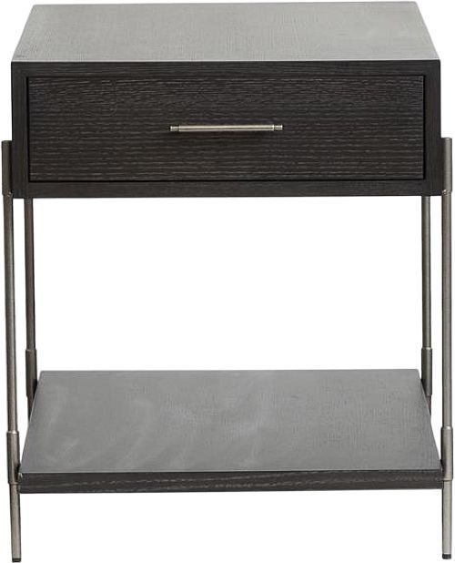 Magnussen Home® Spencer Aged Nickel/Dark Briarsmoke Rectangular End Table-2