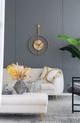 A & B Home Gold Wall Clock with Gear Design-4