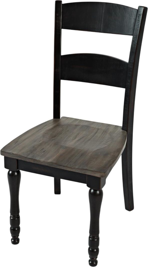 Jofran Inc. Madison County Vintage Black Ladderback Dining Side Chair-3
