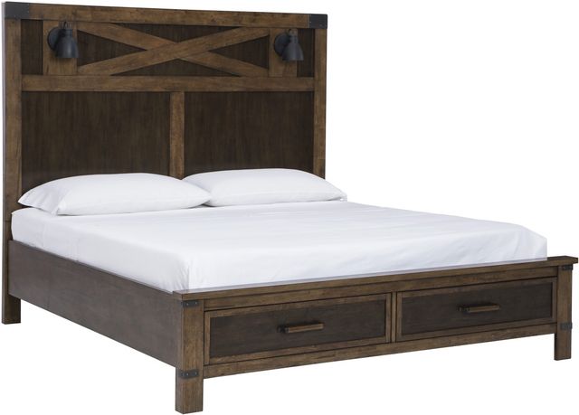 Benchcraft® Wyattfield 5-Piece Two-Tone Queen Storage Panel Bed Set-1