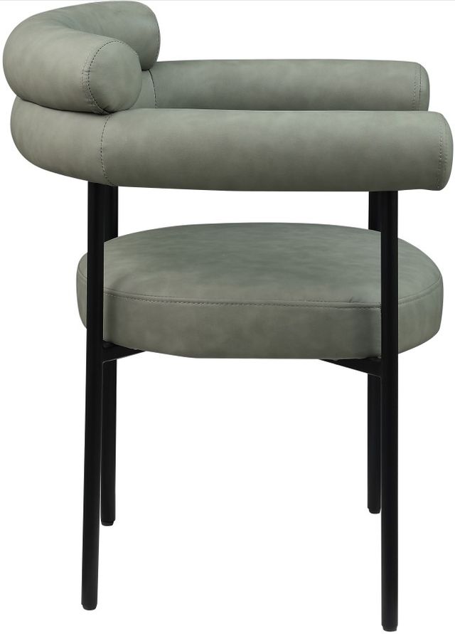 Meridian Furniture Blake Green/Matte Black Upholstered Dining Arm Chair-3