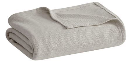 Olliix by Madison Park Freshspun Basketweave Grey Twin Cotton Blanket-0
