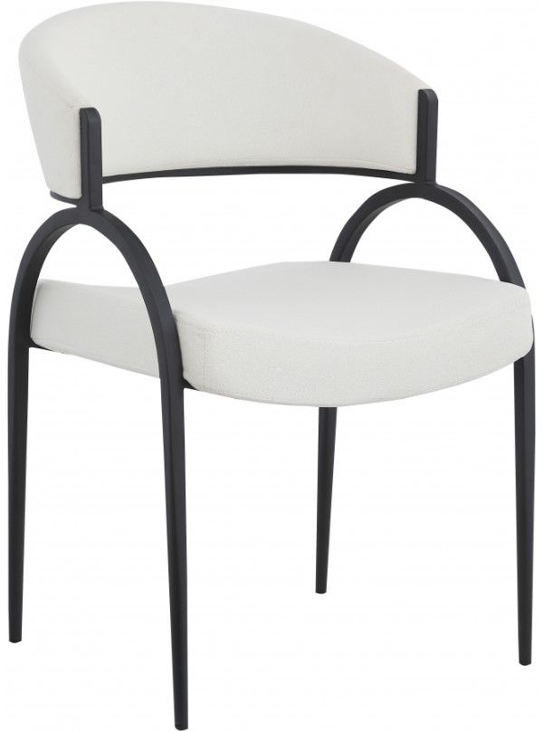 Meridian Furniture Privet Cream/Matte Black Dining Chair-0
