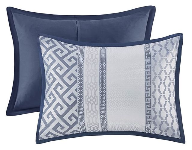 Olliix by Madison Park Bennett 7 Piece Navy California King Jacquard Comforter Set-1