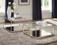 Coaster® Renee Glass Top 2-Piece Square Occasional Set with Brass Framework -1