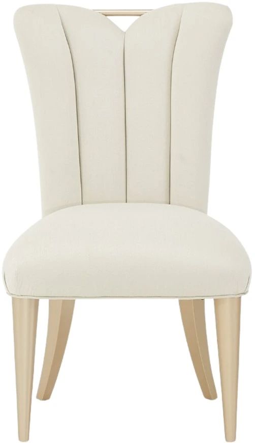Michael Amini® La Rachelle Chardonnay/Medium Champagne Upholstered Dining Side Chair-2