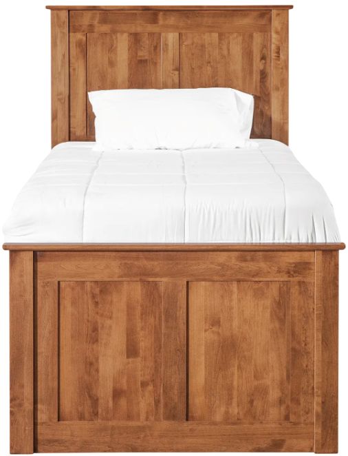 Archbold Furniture Customizable Shaker Twin Panel Bed with 6-Drawer Storage Pedestal-1