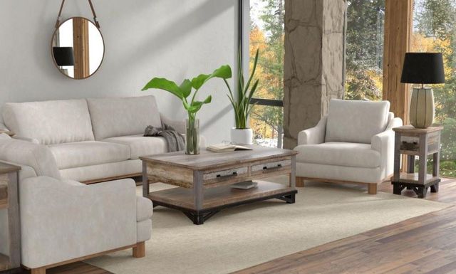 International Furniture Direct Olimpia Ivory 39" Arm Chair-1