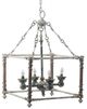 A & B Home Distressed White Hanging Wrought Iron Metal Chandelier-0