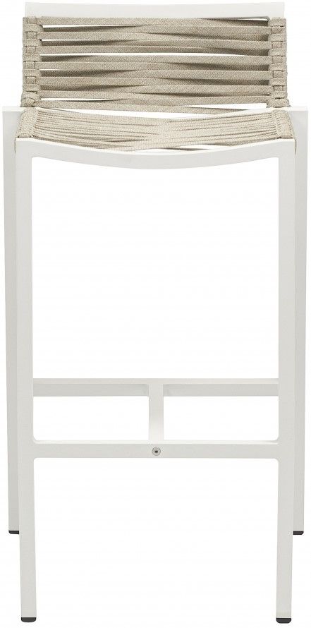 Meridian Furniture Maldives Beige/White Aluminum Outdoor Patio Bar Stool-1