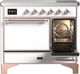 Ilve® Majestic III 40" White Pro Style Induction Range with Solid Door and Copper Trim-3