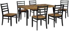 Signature Design by Ashley® Blondon 7-Piece Black/Brown Dining Table Set